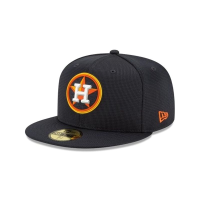 Blue Houston Astros Hat - New Era MLB Clubhouse Collection 59FIFTY Fitted Caps USA4875362